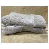 Stack of Two Plush Beige Bath Towels