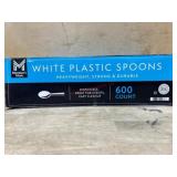 Disposable White Plastic Spoons