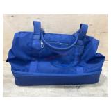Blue Duffle Bag With Zippered Compartments