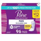 Poise Pads for Bladder Leaks, 96 Count