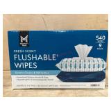 Flushable Wipes with Fresh Scent, 9 Packs