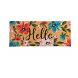 Decorative Floral ï¿½Helloï¿½ Coir Doormat