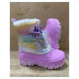 Used size 7/8 Childrenï¿½s Pink Winter Boots With Ra