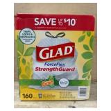 Glad ForceFlex Kitchen Trash Bags, 160 Count
