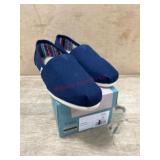 Size 8 Womenï¿½s Blue Slip-On Canvas Shoes with Box