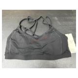 Womens Black Strappy Sports Bra, Size Large