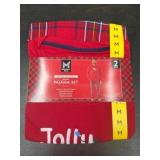 2-Piece Men's Pajama Set in Red and Plaid
