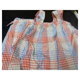 Red, White, and Blue Checkered Fabric Bag
