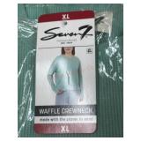 Seven7 Waffle Crewneck Sweater, XL, Green