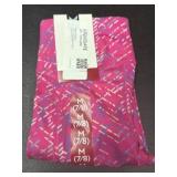 Pink Medium 7/8 Tights with Multicolor Pattern