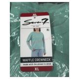 Seven7 Waffle Crewneck XL in Green
