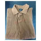DKNY Medium Brown Knit Polo Shirt