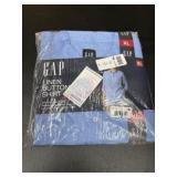 Gap XL Linen Button Shirt in Blue
