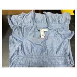 Women's XXL Blue Ruffled Dress