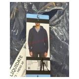 Men's Full-Zip Textured Hoodie, Size L, Indigo