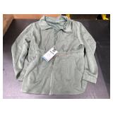 Green Zip-Up Jacket with Elastic Waist