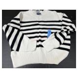 Gap Black and White Striped Sweater, Size L