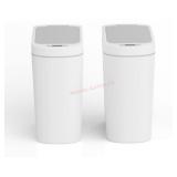 Nine Stars Motion Sensor Trash Cans, 2-Pack, White