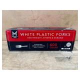 White Plastic Forks, 600 Count