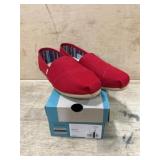 Red Canvas Toms Shoes, Women