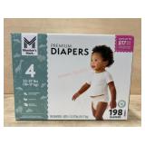 Premium Size 4 Diapers, 198 Count