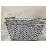 Woven Basket With Wooden Handles