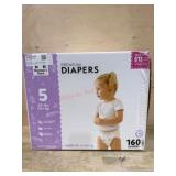 Size 5 Premium Diapers, 160 Count
