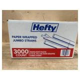 Hefty Paper Wrapped Jumbo Straws, 3000 Count
