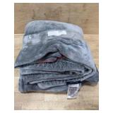 Ann Taylor Gray Plush Throw Blanket