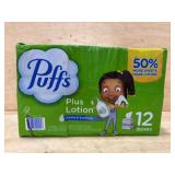 Puffs Plus Lotion Tissues, 12 Boxes