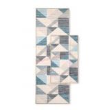 Geometric Area Rug Set in Blue Tones