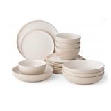 16-Piece Textured Dinnerware Set in Taupe