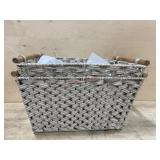 Woven Storage Basket with Wood Handles