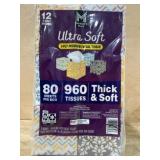 12-Pack 3-Ply Facial Tissue Boxes