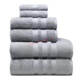 6-Piece Gray Towel Set by Sam