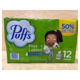 Puffs Plus Lotion Tissues, 12-Box Pack