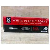 White Plastic Forks, 600 Count