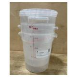 3 Plastic Storage Containers with Measurement Mark