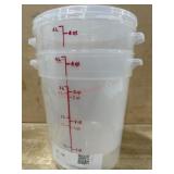 2 Plastic Storage Containers with Red Measurements