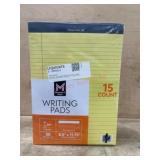 Yellow Writing Pads, 15 Count, 8.5 x 11.75 Inches