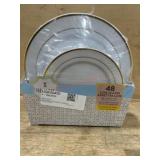 48-Piece Luxe Plates Set with Gold Trim