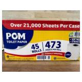 Pom Toilet Paper, 45 Rolls, 2-Ply