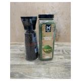 Black Pepper Grinder and Parsley Flakes Set