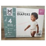 Premium Diapers, Size 4, 198 Ct