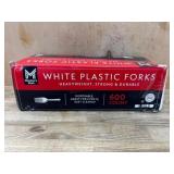 White Plastic Forks, 600 Count