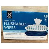 Flushable Wipes with Fresh Scent, 9 Packs