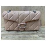 Coach Beige Quilted Shoulder Bag with Chain Strap