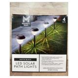 Matte Black LED Solar Path Lights, 4 Pack