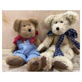 2--10 and 14 inch Boyds Bears One in overalls