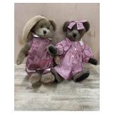 2- 14 and 16 inch Boyds Bears both in red plaid